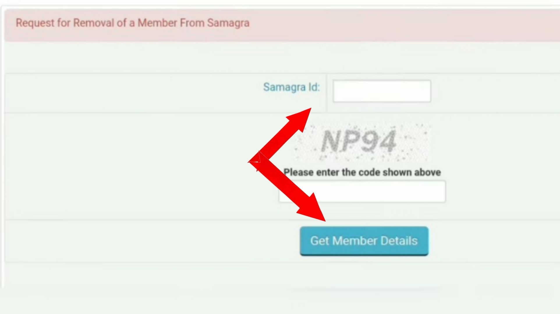 Remove Family Member from Samagra ID List - Process 2