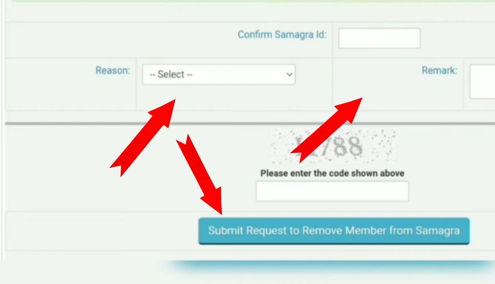Remove Family Member from Samagra ID List - Process 3